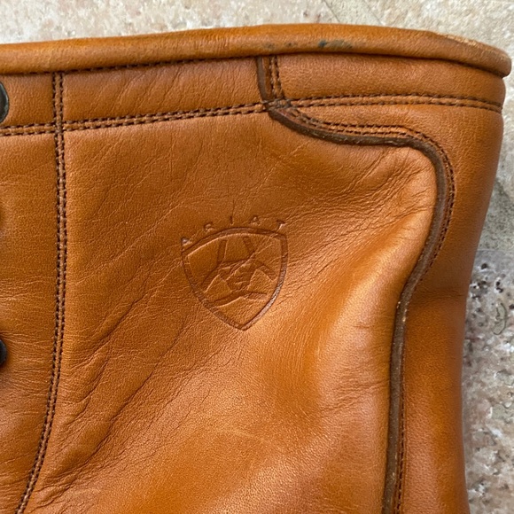 Ariat Brown Leather Lace Up Boots - Picture 4 of 7